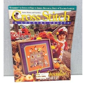 Halloween Cross Stitch Magazine Better Homes &‎ Gardens Xmas 90s Crafts Patterns